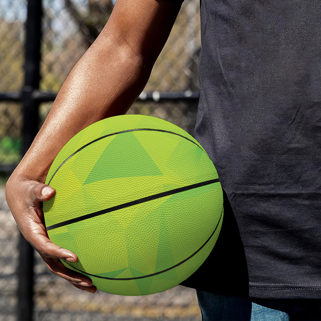 Lime Green Polygonal Geometric Print Basketball