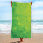 Lime Green Polygonal Geometric Print Beach Towel