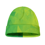 Lime Green Polygonal Geometric Print Beanie