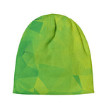 Lime Green Polygonal Geometric Print Beanie