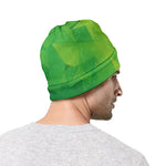 Lime Green Polygonal Geometric Print Beanie