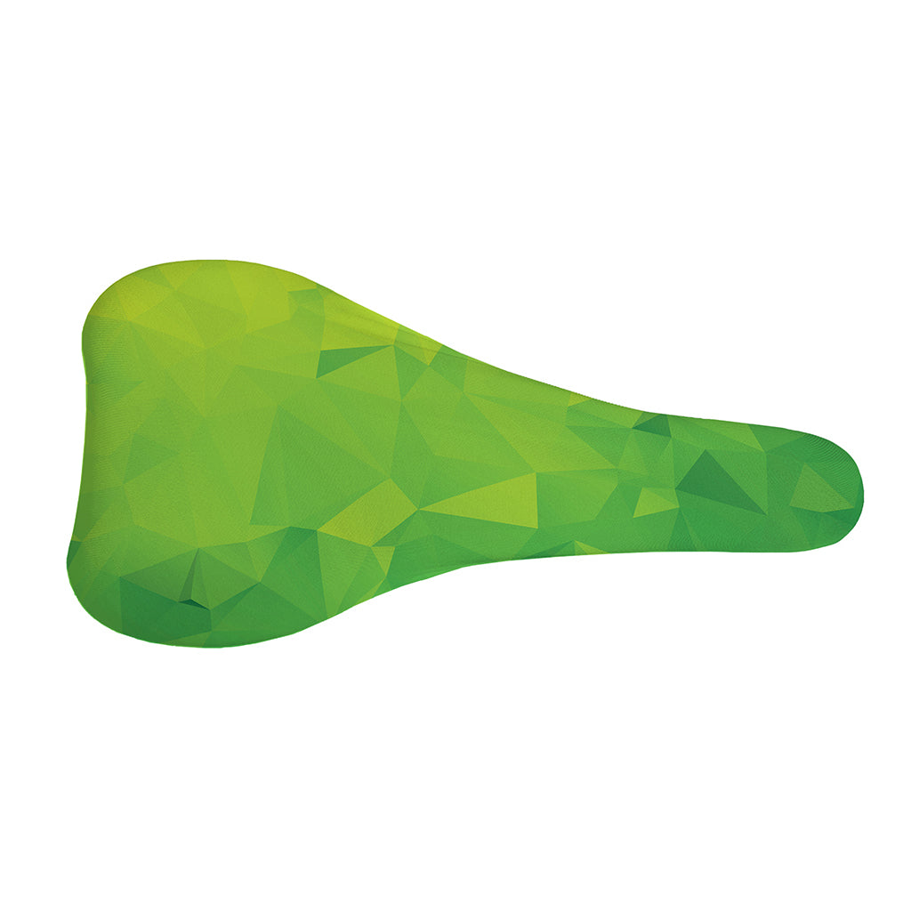 Lime Green Polygonal Geometric Print Bicycle Seat Cover