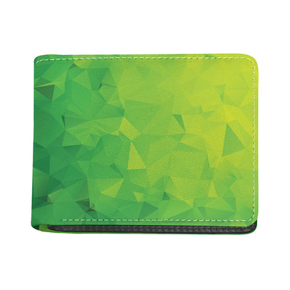 Lime Green Polygonal Geometric Print Bifold Wallet