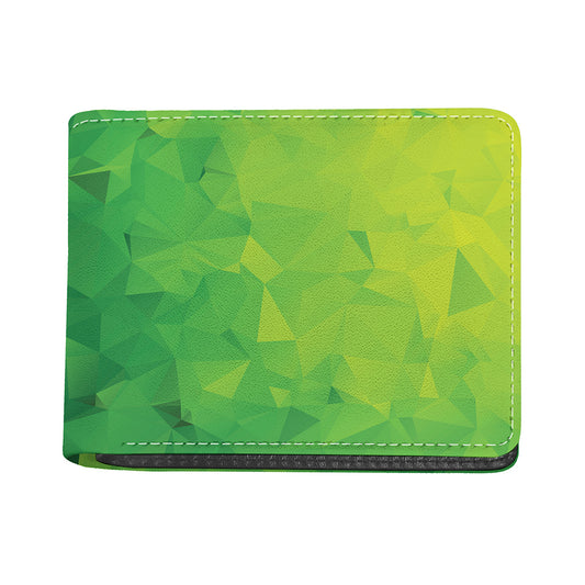 Lime Green Polygonal Geometric Print Bifold Wallet
