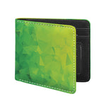 Lime Green Polygonal Geometric Print Bifold Wallet
