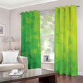 Lime Green Polygonal Geometric Print Dimout Grommet Curtains
