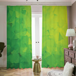 Lime Green Polygonal Geometric Print Blackout Pencil Pleat Curtains