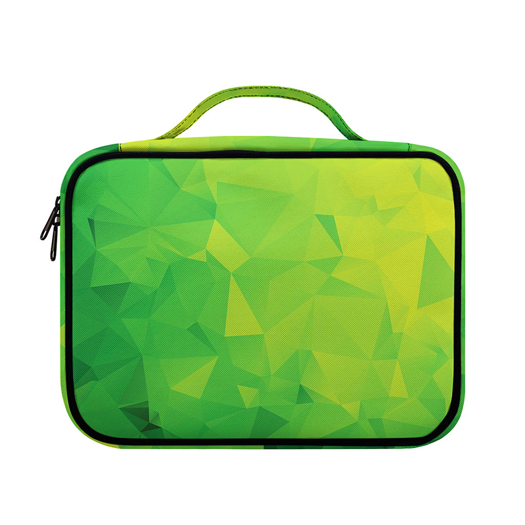 Lime Green Polygonal Geometric Print Briefcase Bible Bag