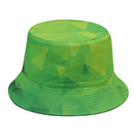 Lime Green Polygonal Geometric Print Bucket Hat