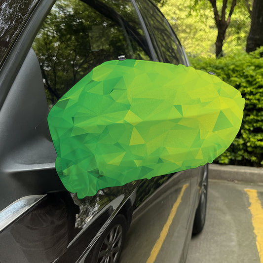 Lime Green Polygonal Geometric Print Car Side Mirror Covers