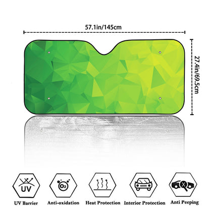 Lime Green Polygonal Geometric Print Car Windshield Sun Shade