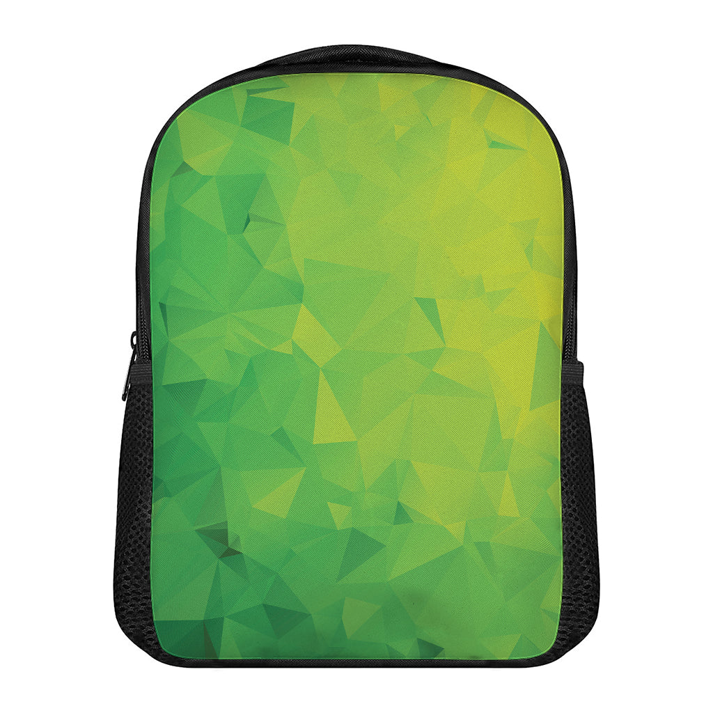 Lime Green Polygonal Geometric Print Casual Backpack