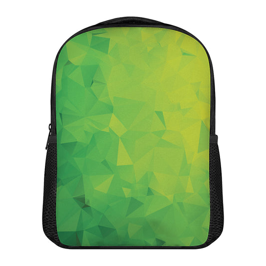 Lime Green Polygonal Geometric Print Casual Backpack