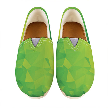 Lime Green Polygonal Geometric Print Casual Shoes