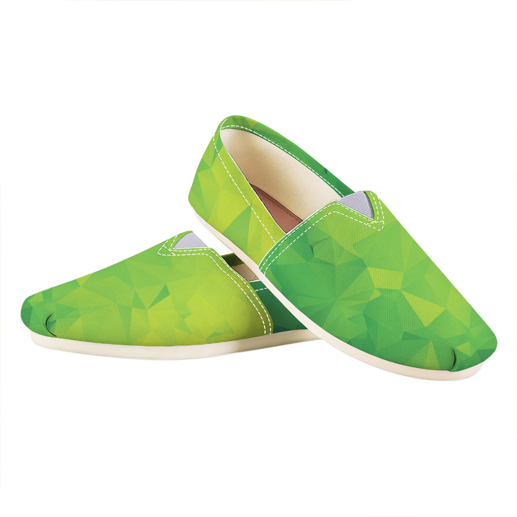 Lime Green Polygonal Geometric Print Casual Shoes