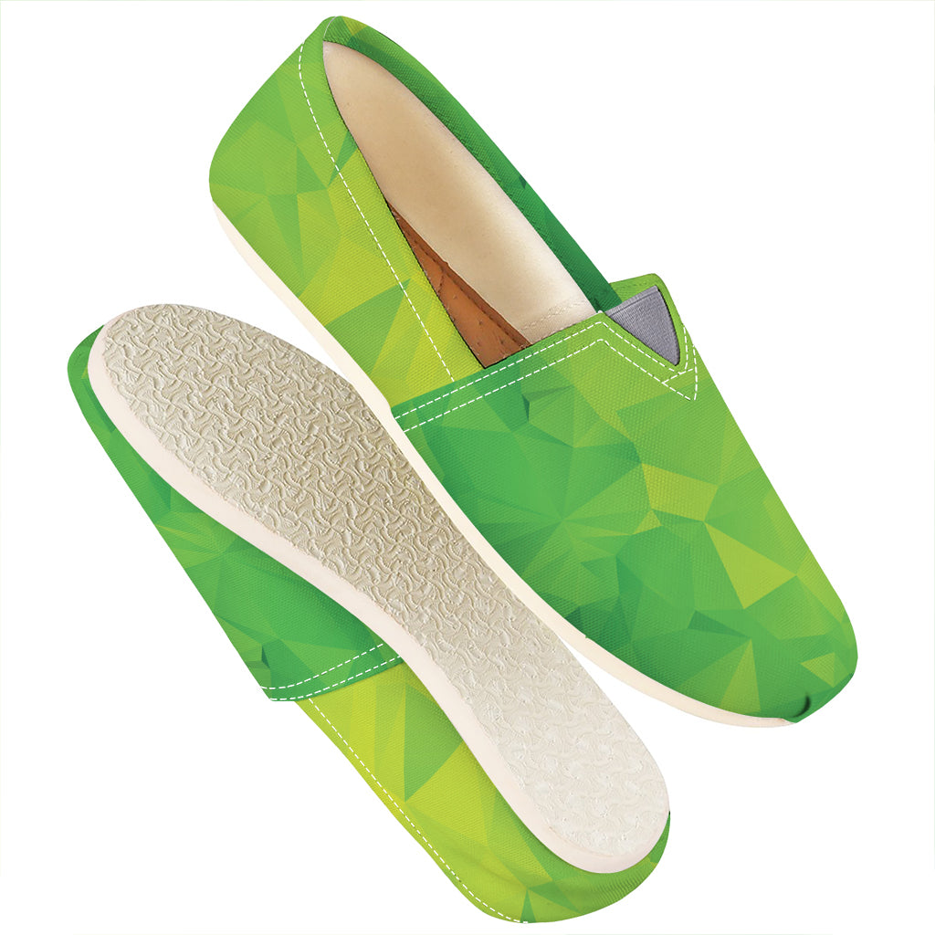 Lime Green Polygonal Geometric Print Casual Shoes
