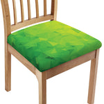 Lime Green Polygonal Geometric Print Chair Cushion Cover