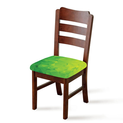 Lime Green Polygonal Geometric Print Chair Cushion Cover