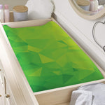 Lime Green Polygonal Geometric Print Changing Pad Cover