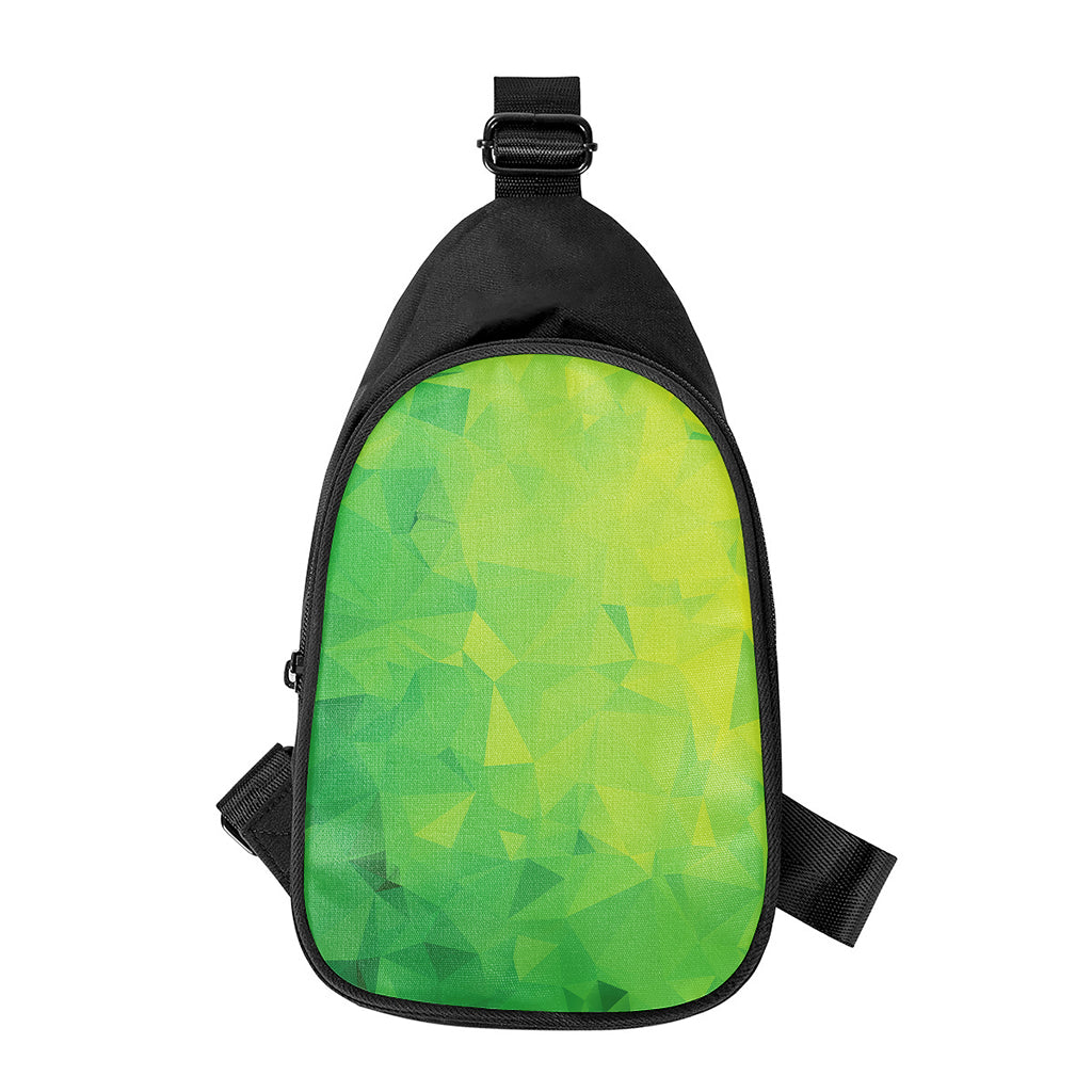 Lime Green Polygonal Geometric Print Chest Bag