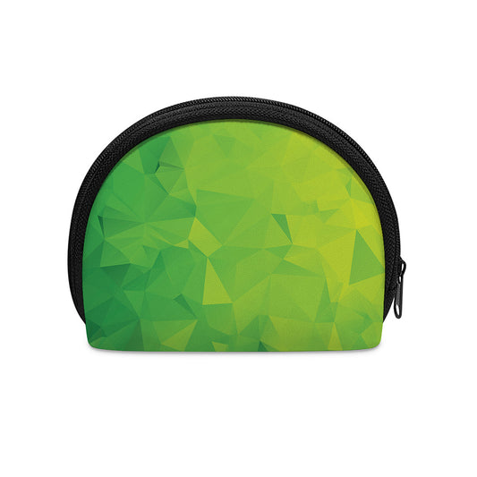 Lime Green Polygonal Geometric Print Coin Purse
