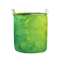 Lime Green Polygonal Geometric Print Collapsible Laundry Basket