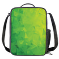 Lime Green Polygonal Geometric Print Crossbody Lunch Bag