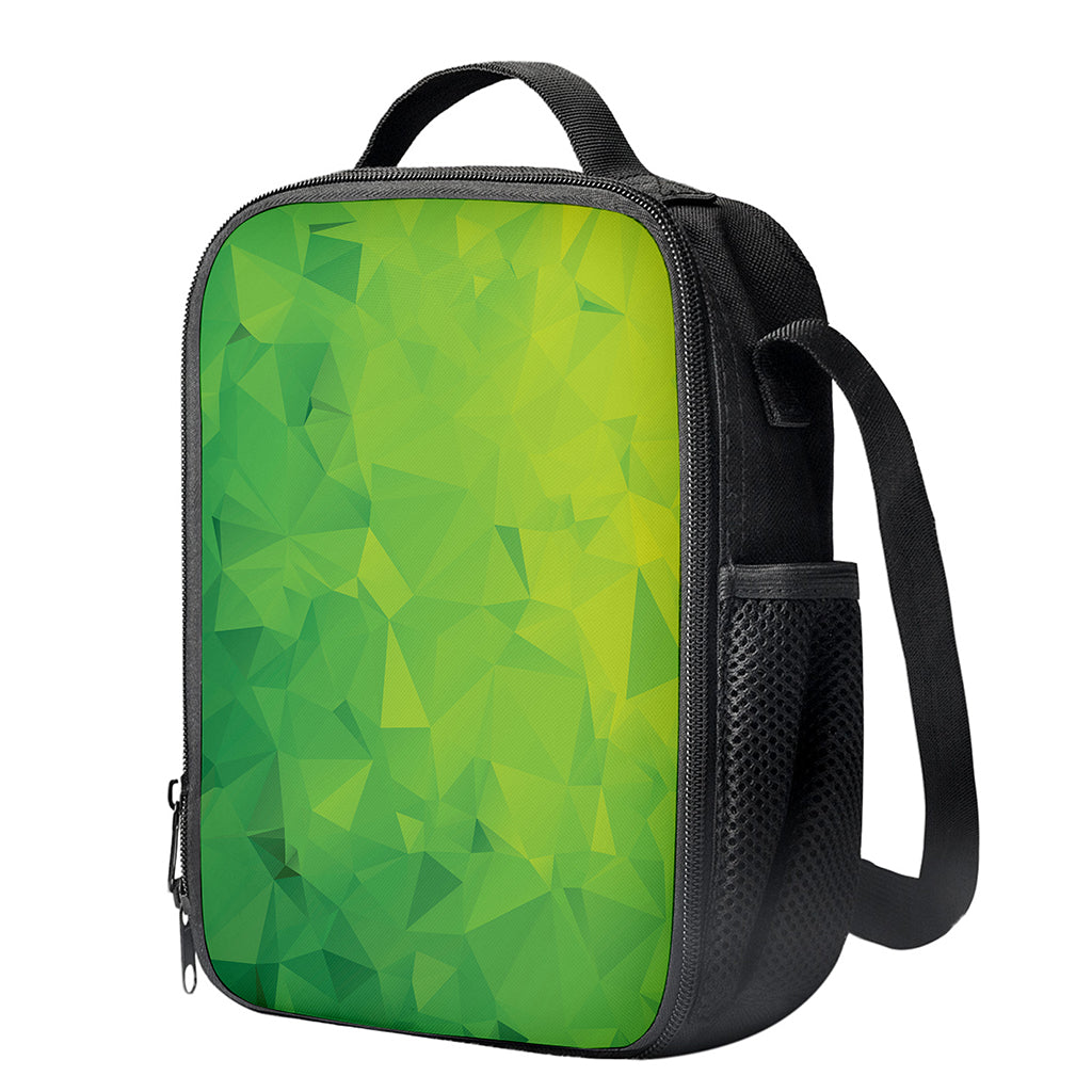 Lime Green Polygonal Geometric Print Crossbody Lunch Bag