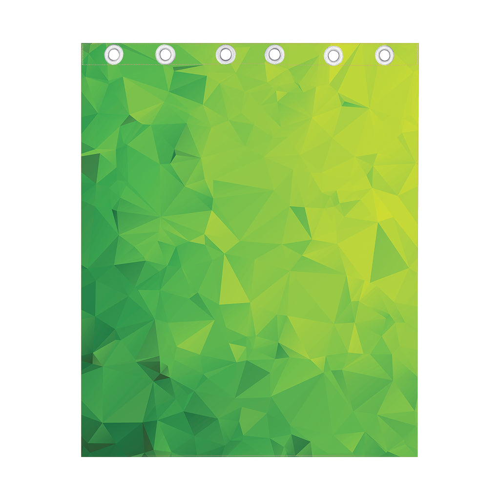 Lime Green Polygonal Geometric Print Curtain