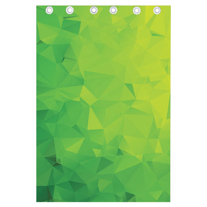 Lime Green Polygonal Geometric Print Curtain