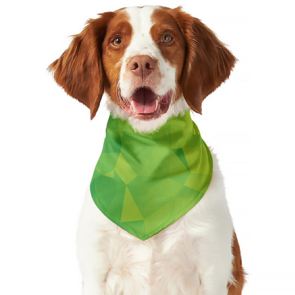 Lime Green Polygonal Geometric Print Dog Bandana