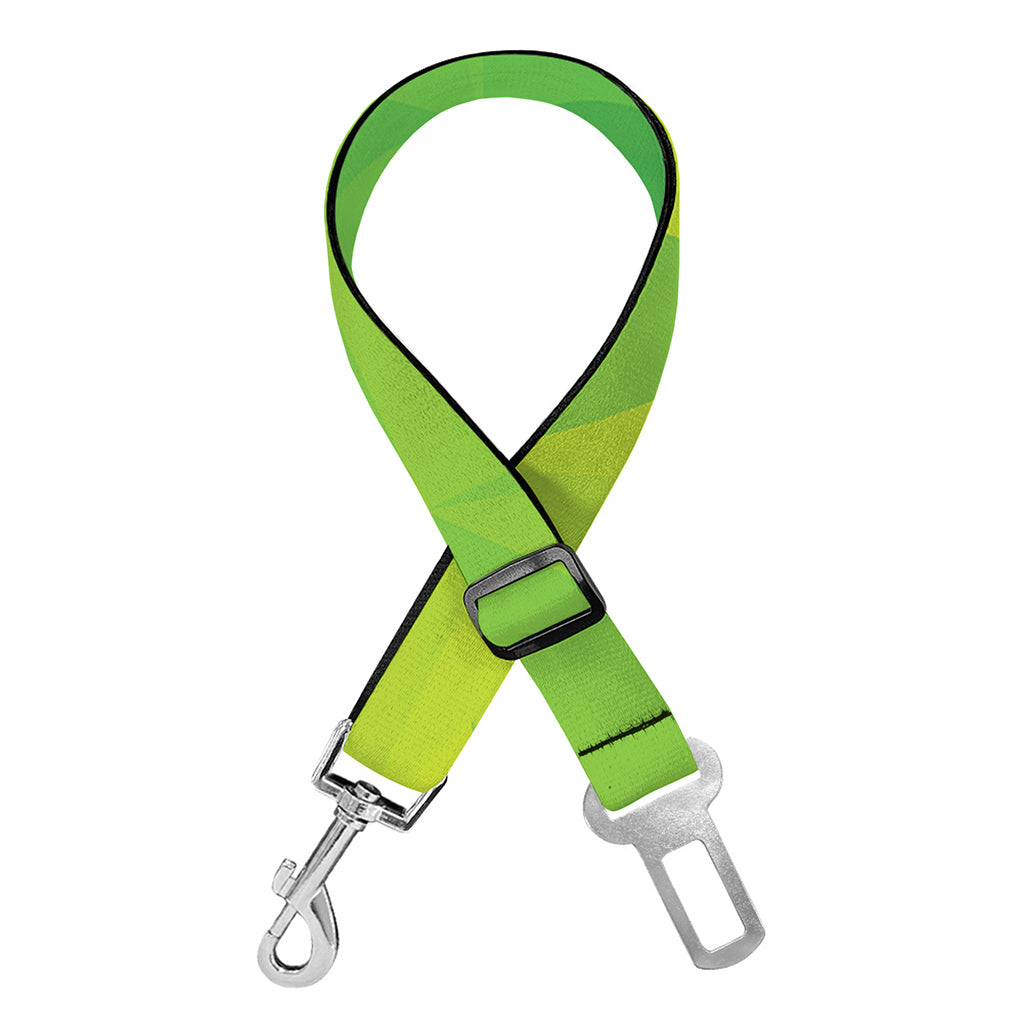 Lime Green Polygonal Geometric Print Dog Seat Belt