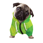 Lime Green Polygonal Geometric Print Dog Zip Up Hoodie
