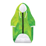 Lime Green Polygonal Geometric Print Dog Zip Up Hoodie