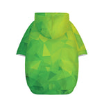 Lime Green Polygonal Geometric Print Dog Zip Up Hoodie
