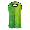 Lime Green Polygonal Geometric Print Double Neoprene Wine Tote