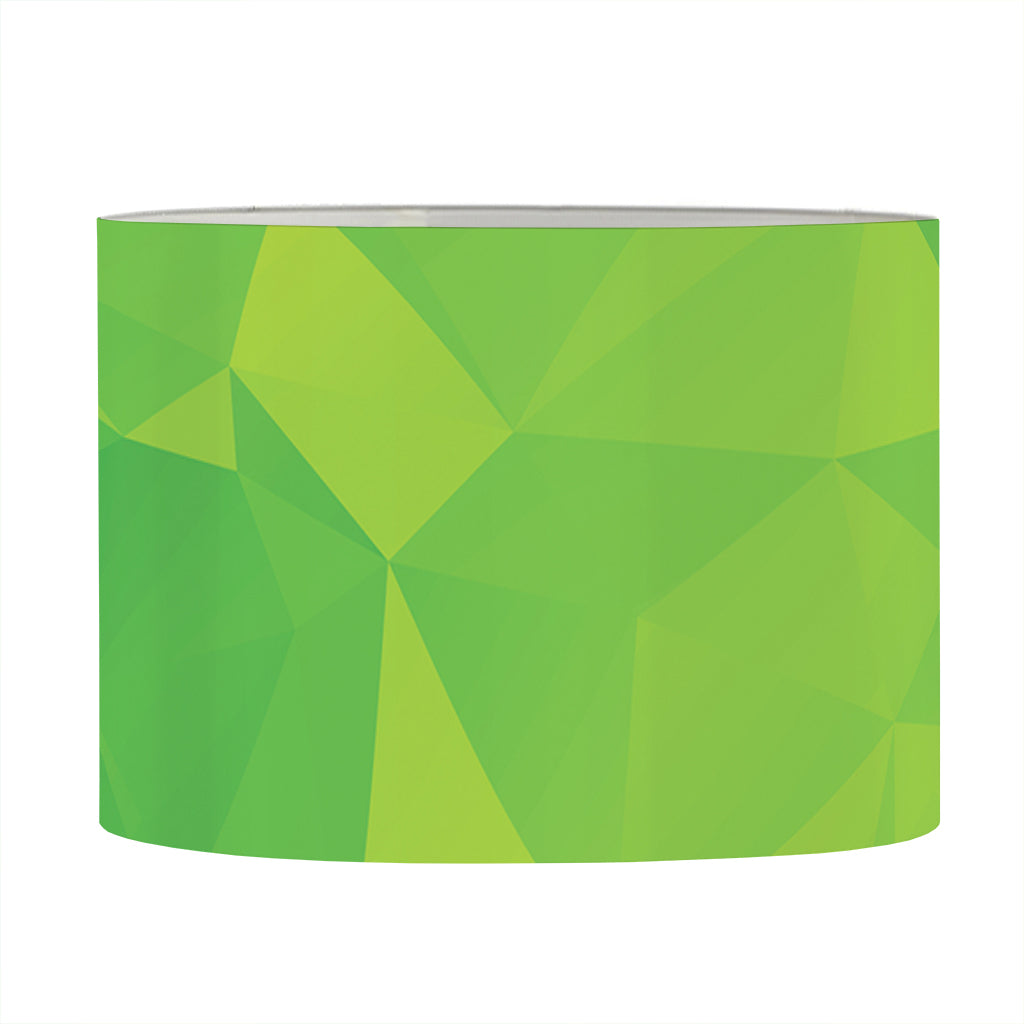 Lime Green Polygonal Geometric Print Drum Lamp Shade
