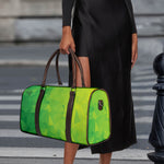 Lime Green Polygonal Geometric Print Duffle Bag