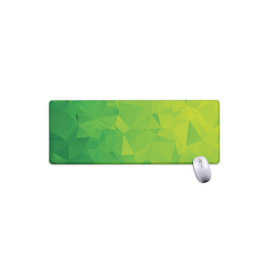 Lime Green Polygonal Geometric Print Extended Mouse Pad