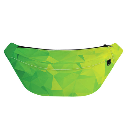 Lime Green Polygonal Geometric Print Fanny Pack