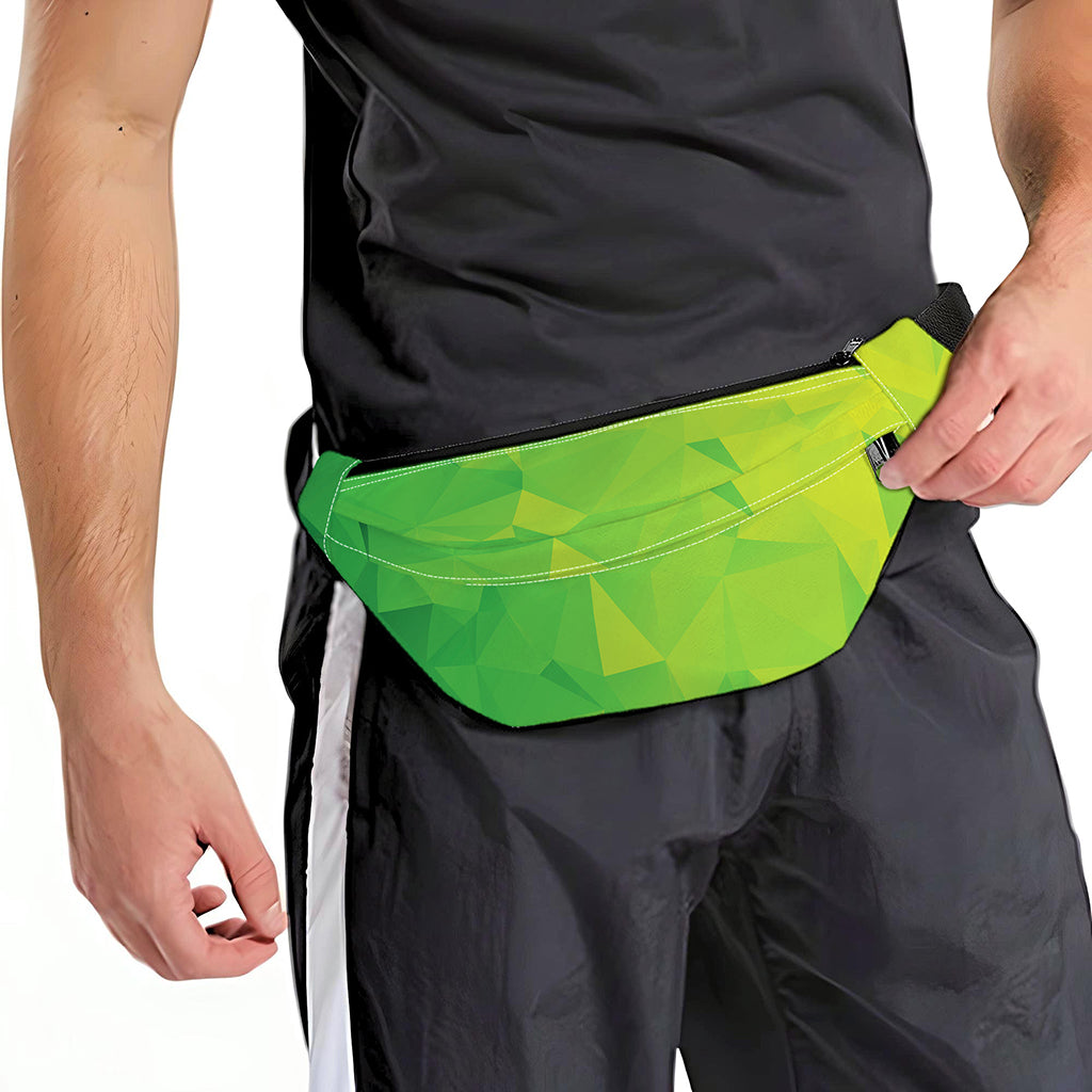 Lime Green Polygonal Geometric Print Fanny Pack