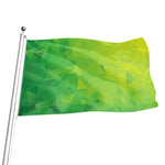 Lime Green Polygonal Geometric Print Flag
