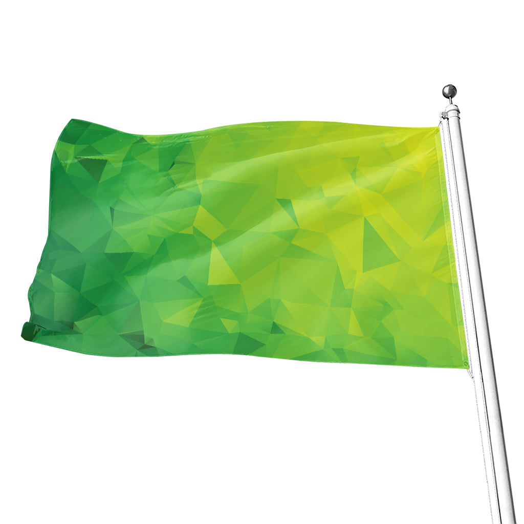Lime Green Polygonal Geometric Print Flag