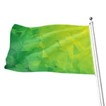 Lime Green Polygonal Geometric Print Flag