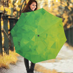 Lime Green Polygonal Geometric Print Foldable Umbrella