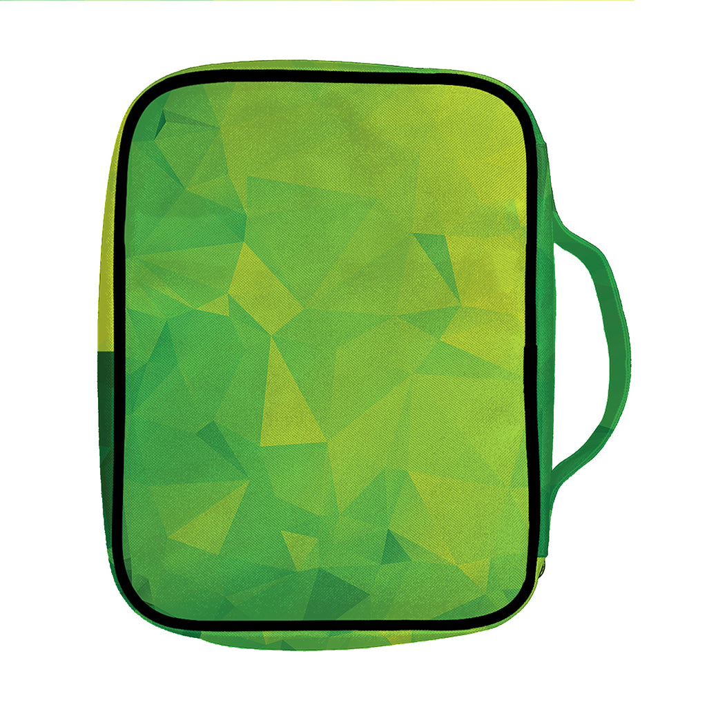 Lime Green Polygonal Geometric Print Front Pocket Bible Bag
