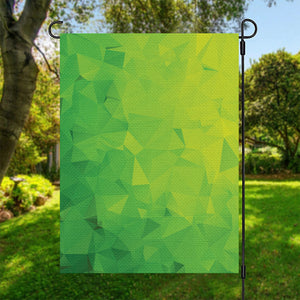 Lime Green Polygonal Geometric Print Garden Flag