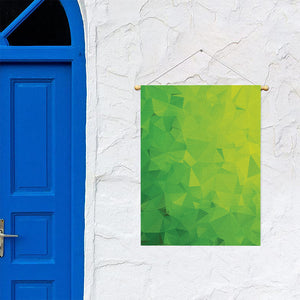 Lime Green Polygonal Geometric Print Garden Flag