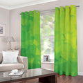 Lime Green Polygonal Geometric Print Grommet Curtains