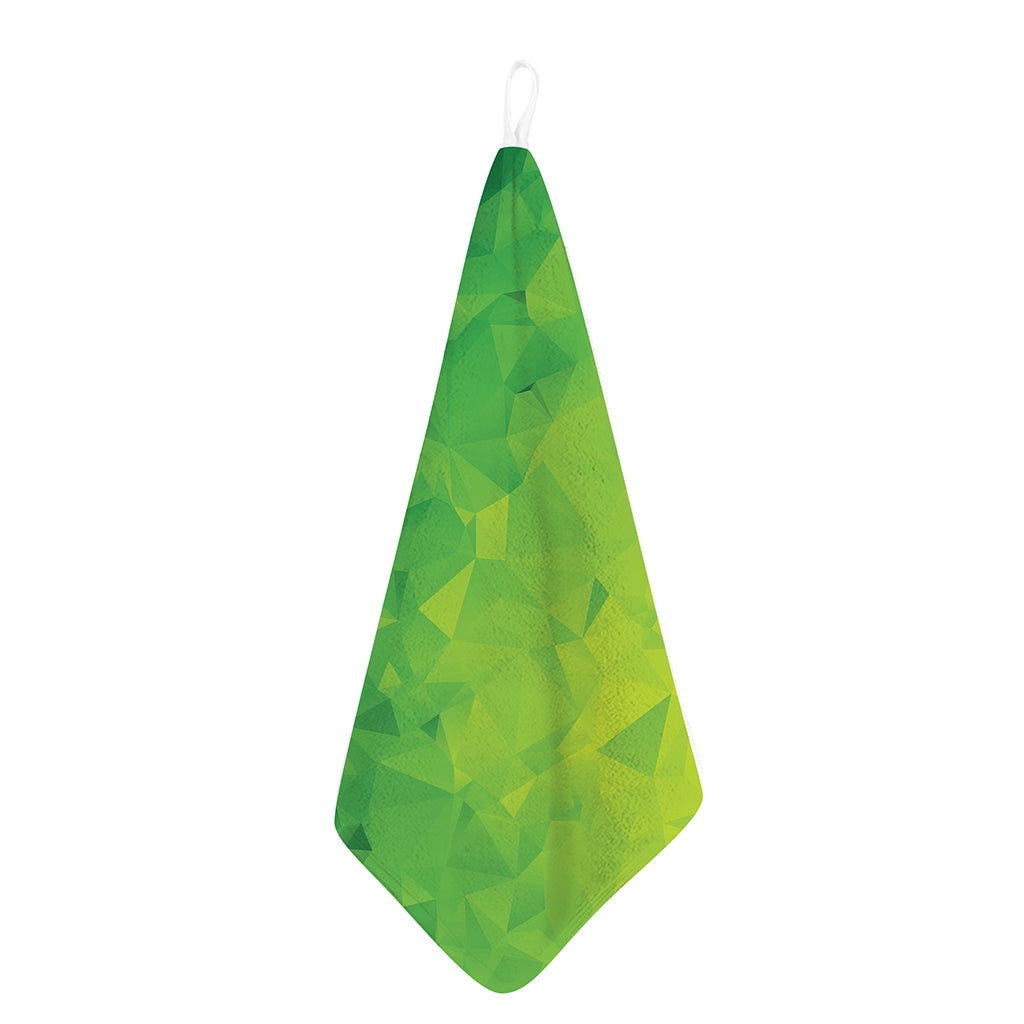Lime Green Polygonal Geometric Print Hand Towel